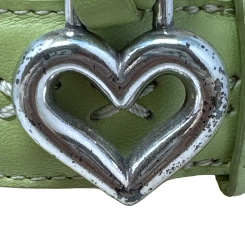 Brighton Ellery Lime Straw Crossbody Bag Heart Charm H70501 w Box